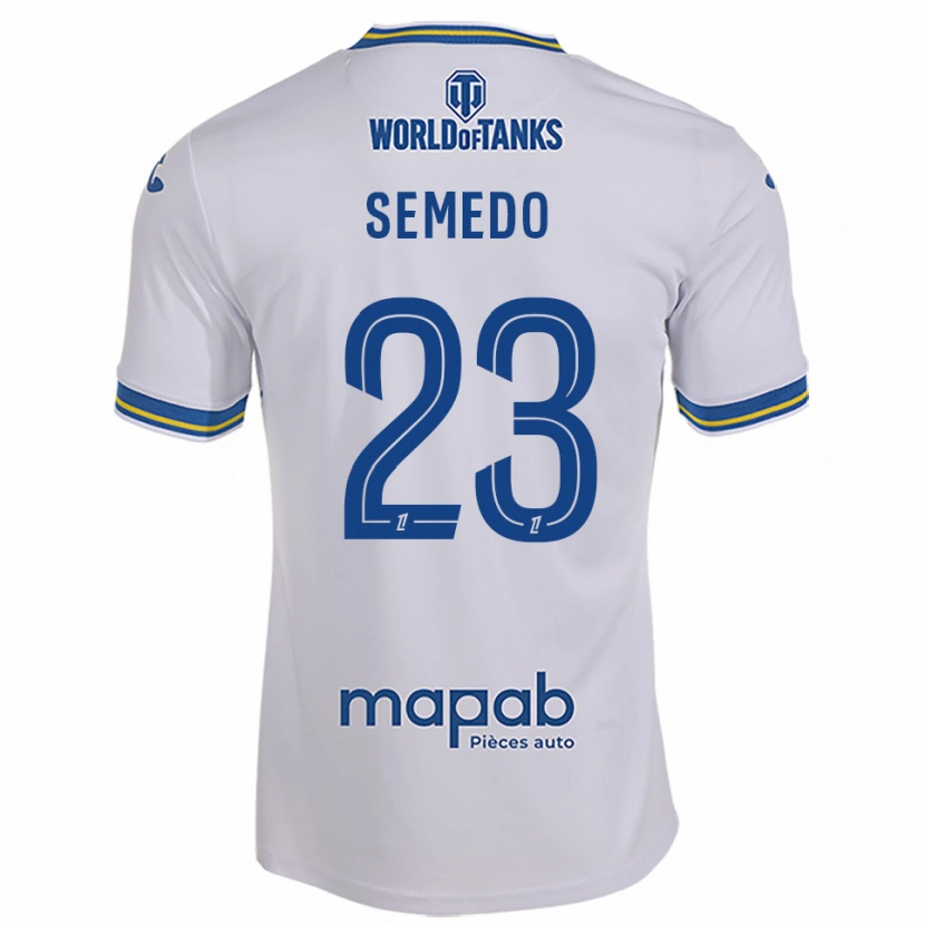 Danxen Heren Daniel Semedo #23 Wit Hemelsblauw Uitshirt Uittenue 2025/26 T-Shirt