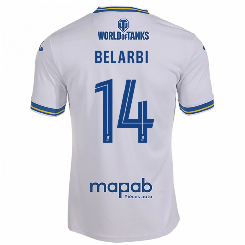 Danxen Heren Sohaib Belarbi #14 Wit Hemelsblauw Uitshirt Uittenue 2025/26 T-Shirt
