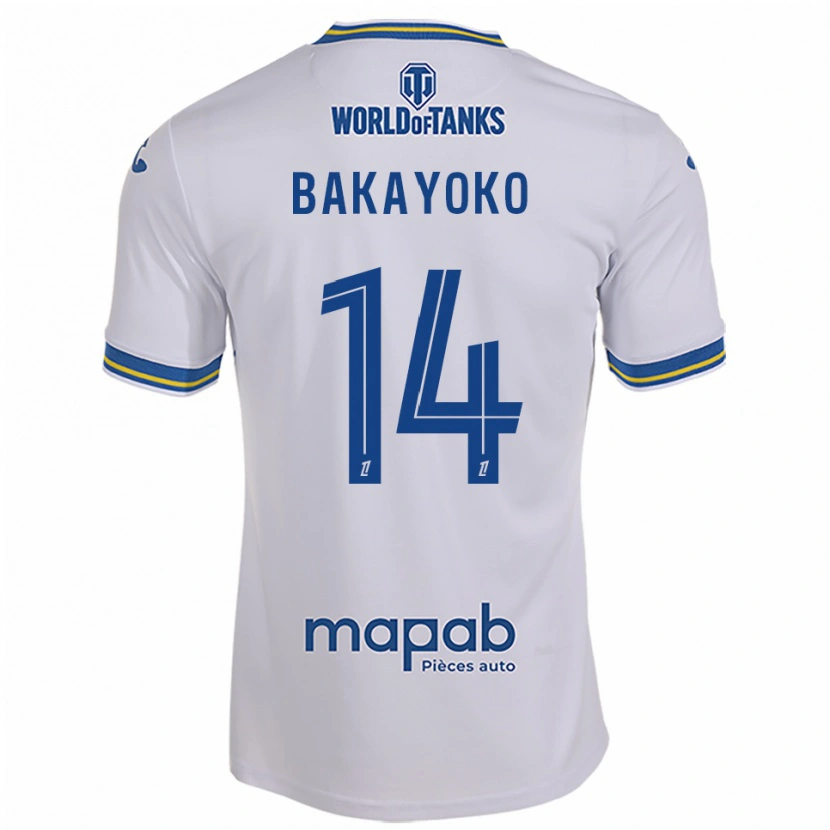 Danxen Heren Tiemoué Bakayoko #14 Wit Hemelsblauw Uitshirt Uittenue 2025/26 T-Shirt
