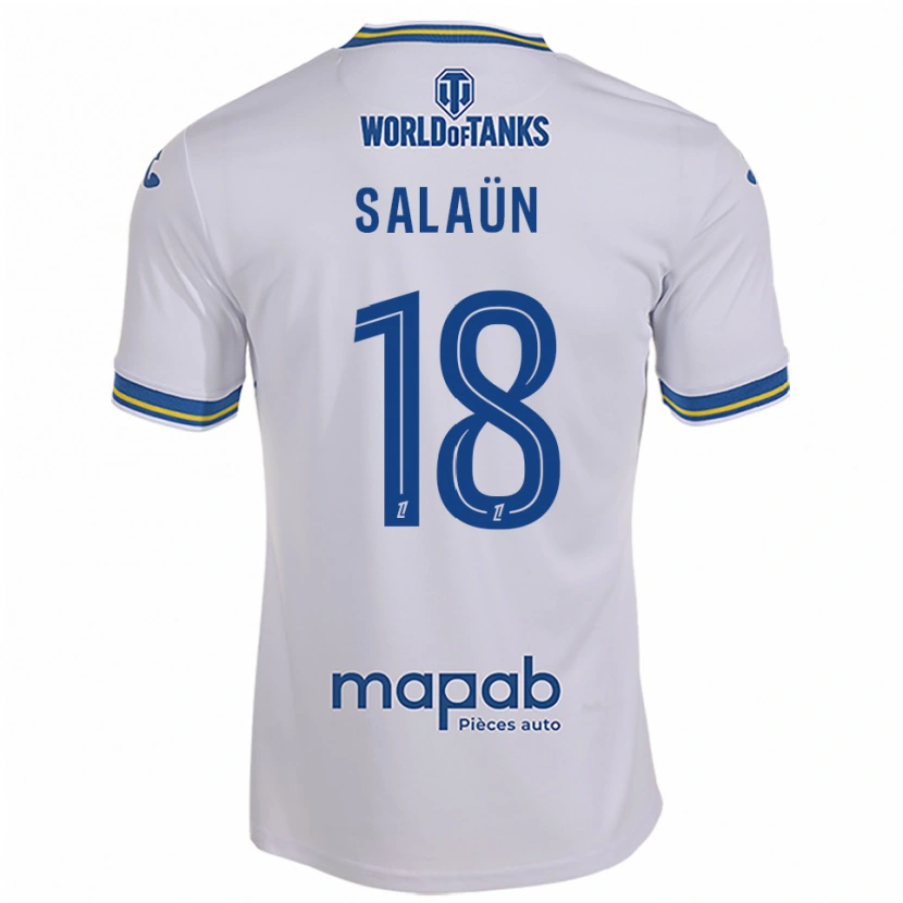 Danxen Heren Elody Salaün #18 Wit Hemelsblauw Uitshirt Uittenue 2025/26 T-Shirt