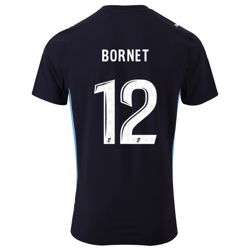 Danxen Heren Camille Bornet #12 Zwart Hemelsblauw Uitshirt Uittenue 2025/26 T-Shirt