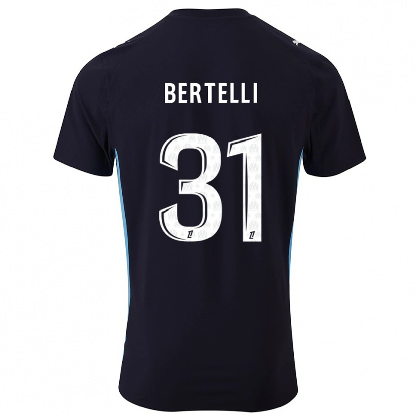 Danxen Heren Ugo Bertelli #31 Zwart Hemelsblauw Uitshirt Uittenue 2025/26 T-Shirt