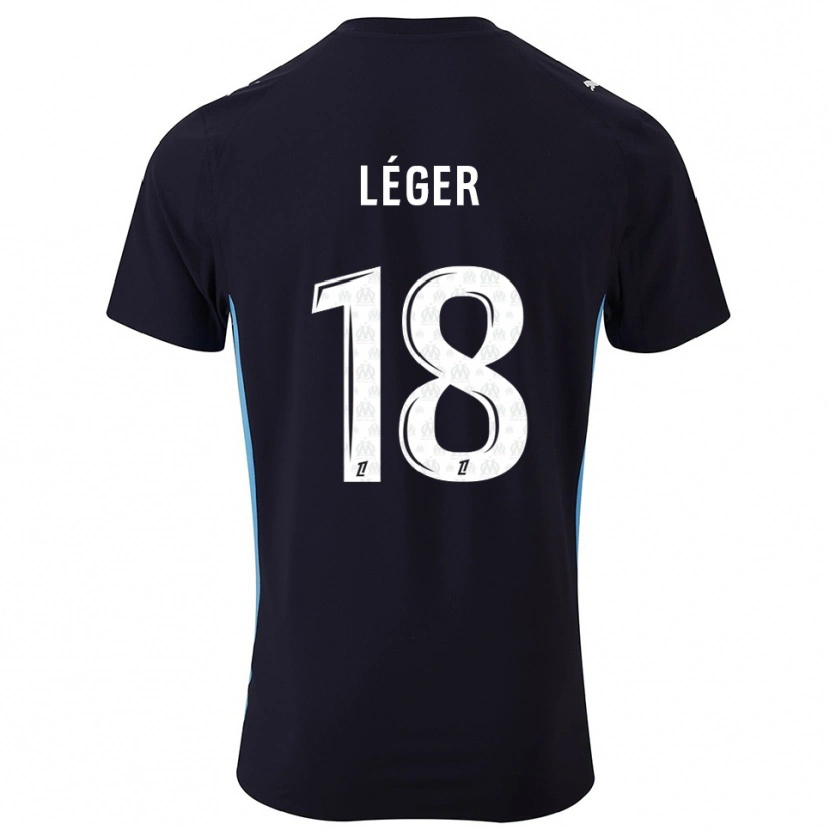 Danxen Heren Marie-Charlotte Léger #18 Zwart Hemelsblauw Uitshirt Uittenue 2025/26 T-Shirt