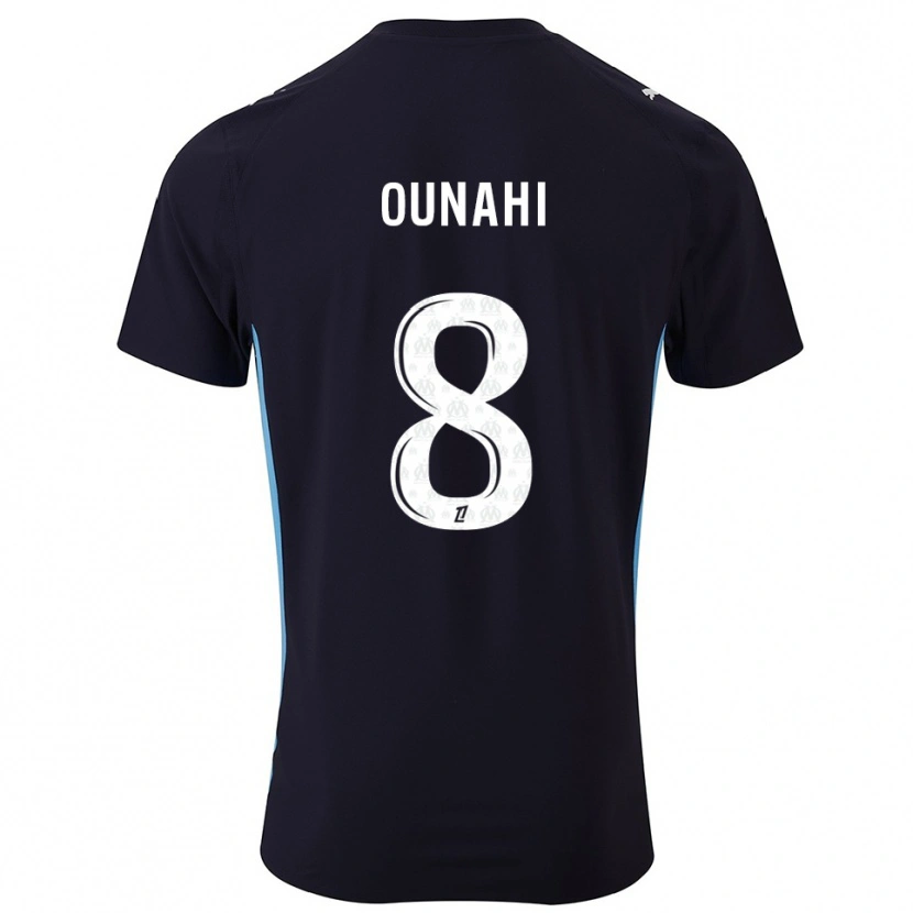 Danxen Heren Azzedine Ounahi #8 Zwart Hemelsblauw Uitshirt Uittenue 2025/26 T-Shirt