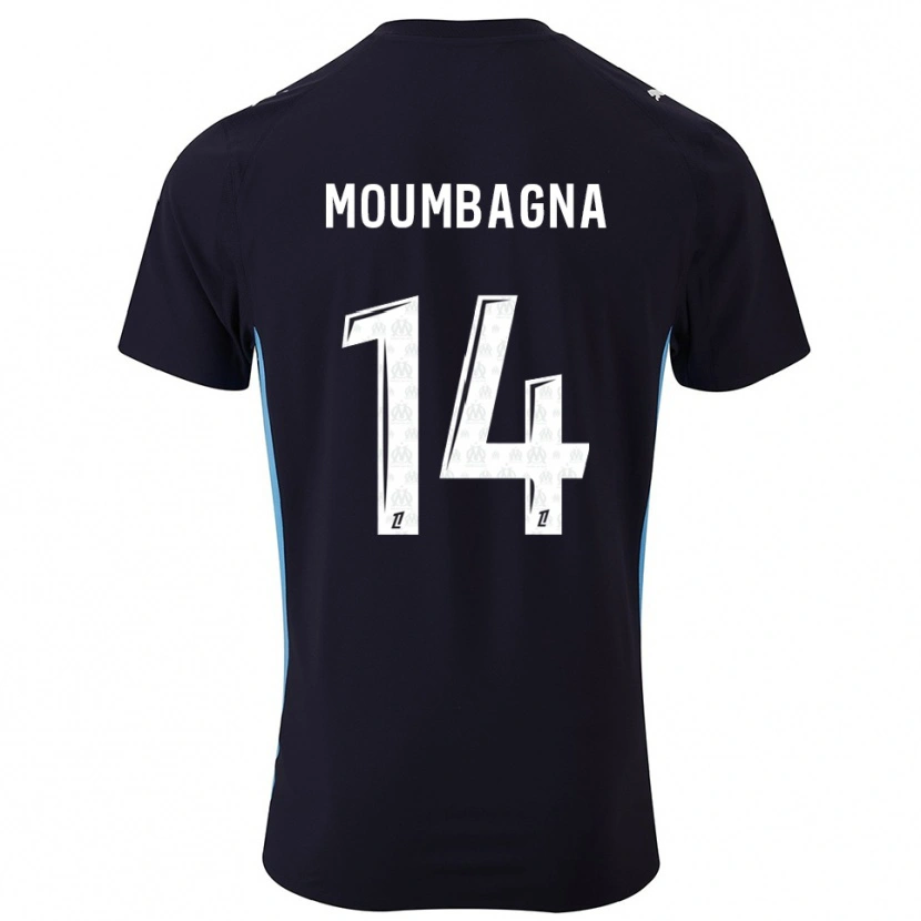 Danxen Heren Faris Moumbagna #14 Zwart Hemelsblauw Uitshirt Uittenue 2025/26 T-Shirt