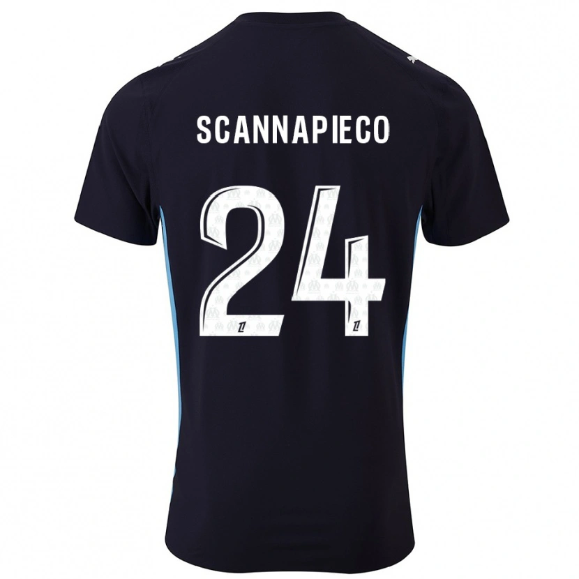 Danxen Heren Dona Scannapieco #24 Zwart Hemelsblauw Uitshirt Uittenue 2025/26 T-Shirt