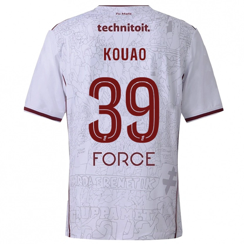 Danxen Heren Koffi Kouao #39 Wit Bordeaux Uitshirt Uittenue 2025/26 T-Shirt