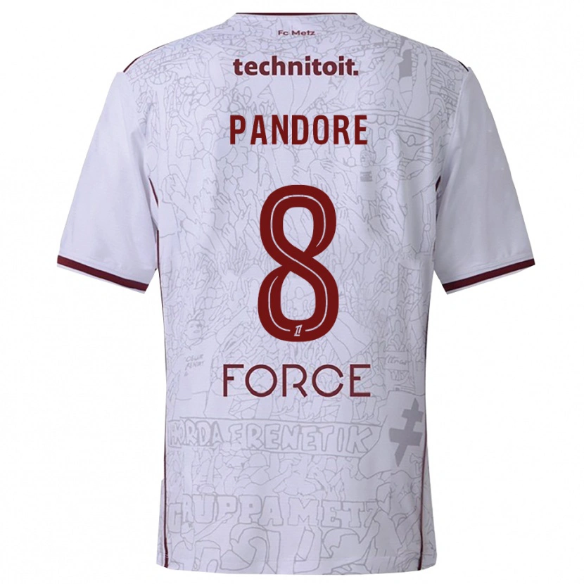 Danxen Heren Jahyann Pandore #8 Wit Bordeaux Uitshirt Uittenue 2025/26 T-Shirt