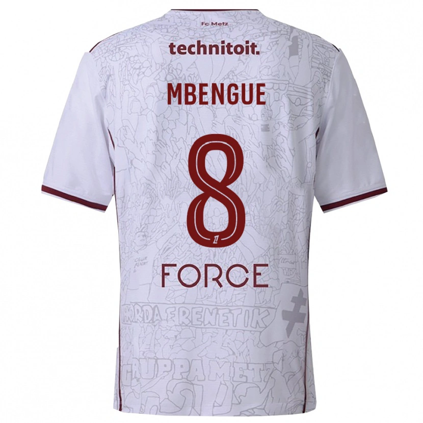 Danxen Heren Seynabou Mbengue #8 Wit Bordeaux Uitshirt Uittenue 2025/26 T-Shirt
