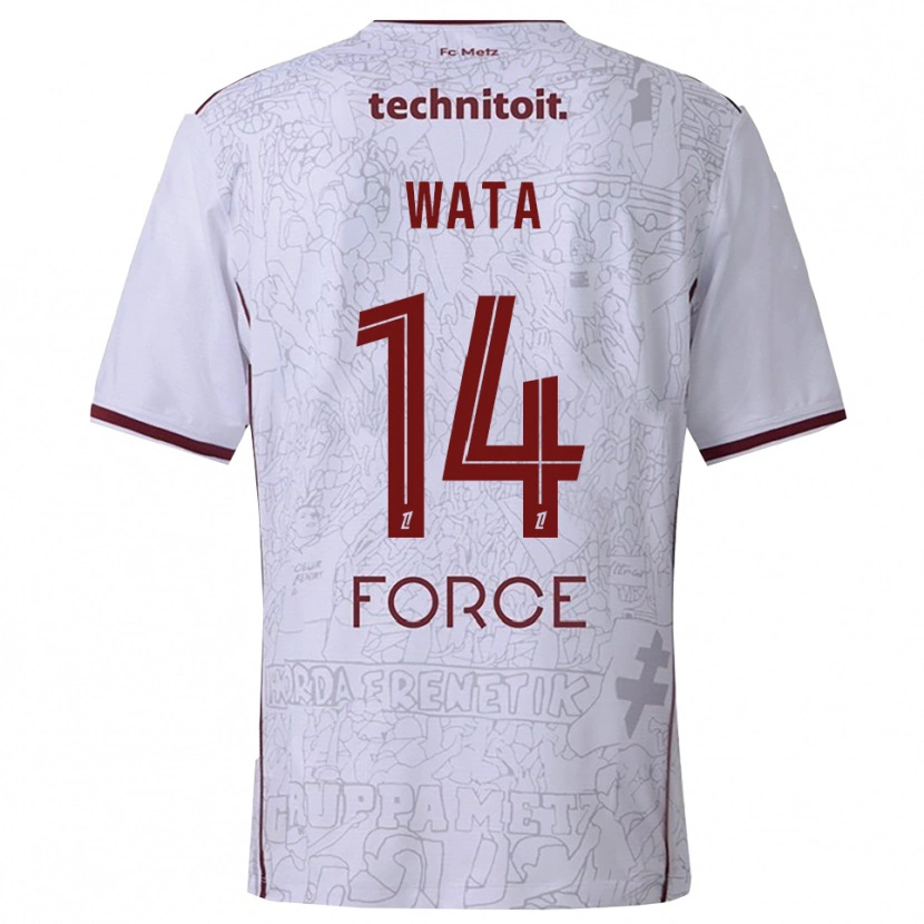 Danxen Heren Xavier Wata #14 Wit Bordeaux Uitshirt Uittenue 2025/26 T-Shirt