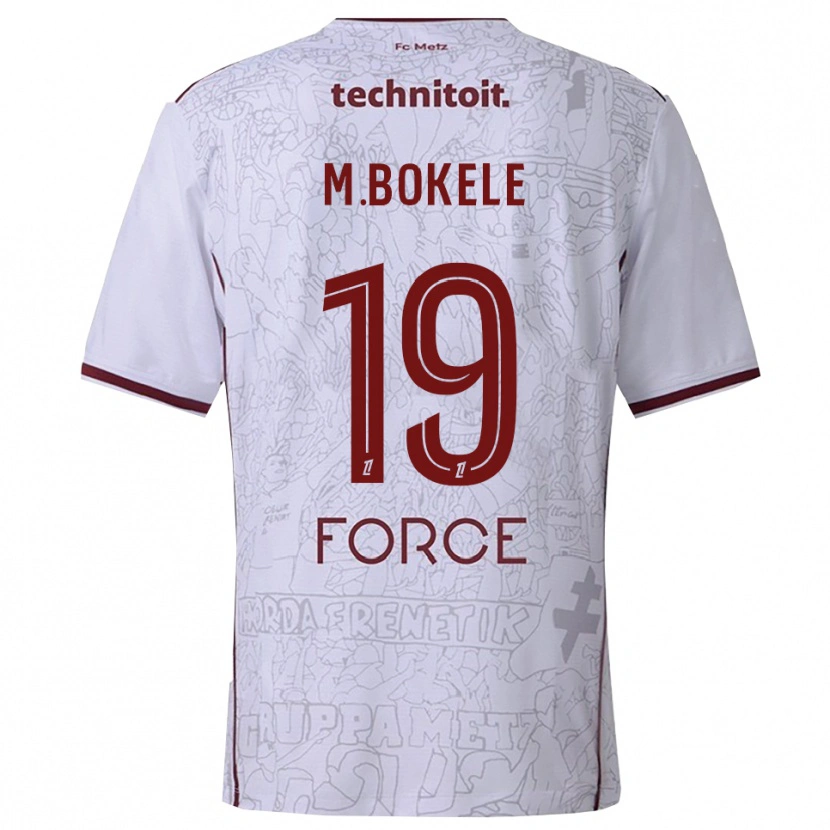 Danxen Heren Morgan Bokele #19 Wit Bordeaux Uitshirt Uittenue 2025/26 T-Shirt