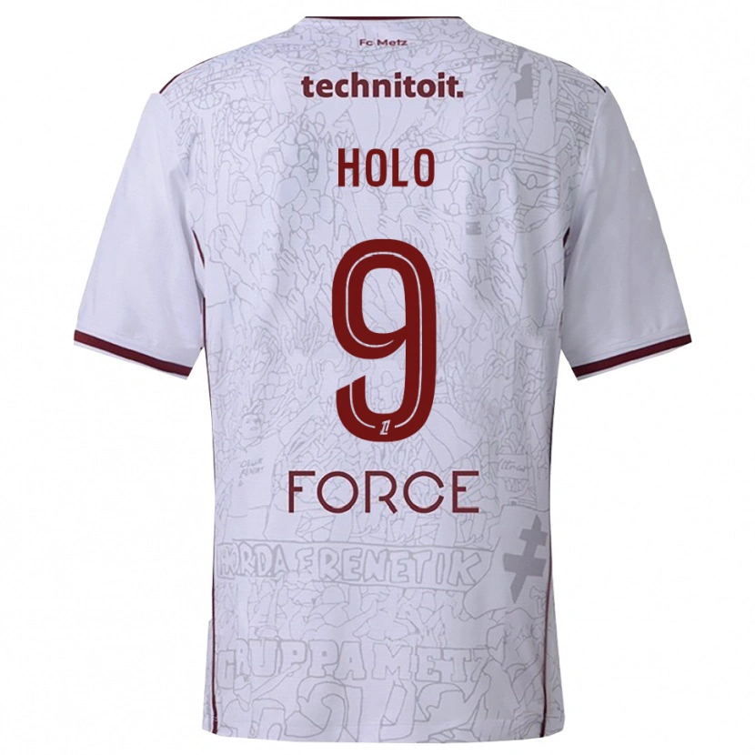 Danxen Heren Mathis Holo #9 Wit Bordeaux Uitshirt Uittenue 2025/26 T-Shirt