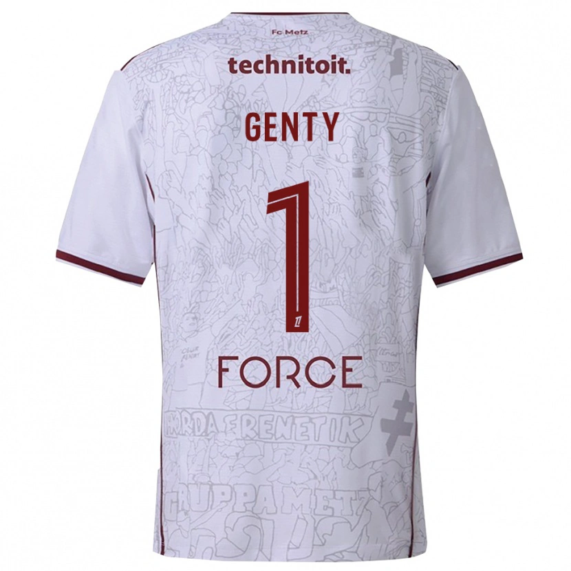 Danxen Heren Julie Genty #1 Wit Bordeaux Uitshirt Uittenue 2025/26 T-Shirt