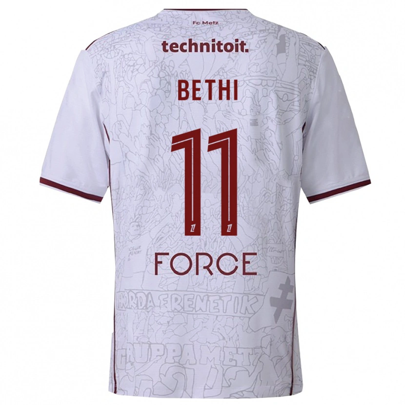 Danxen Heren Mélissa Bethi #11 Wit Bordeaux Uitshirt Uittenue 2025/26 T-Shirt