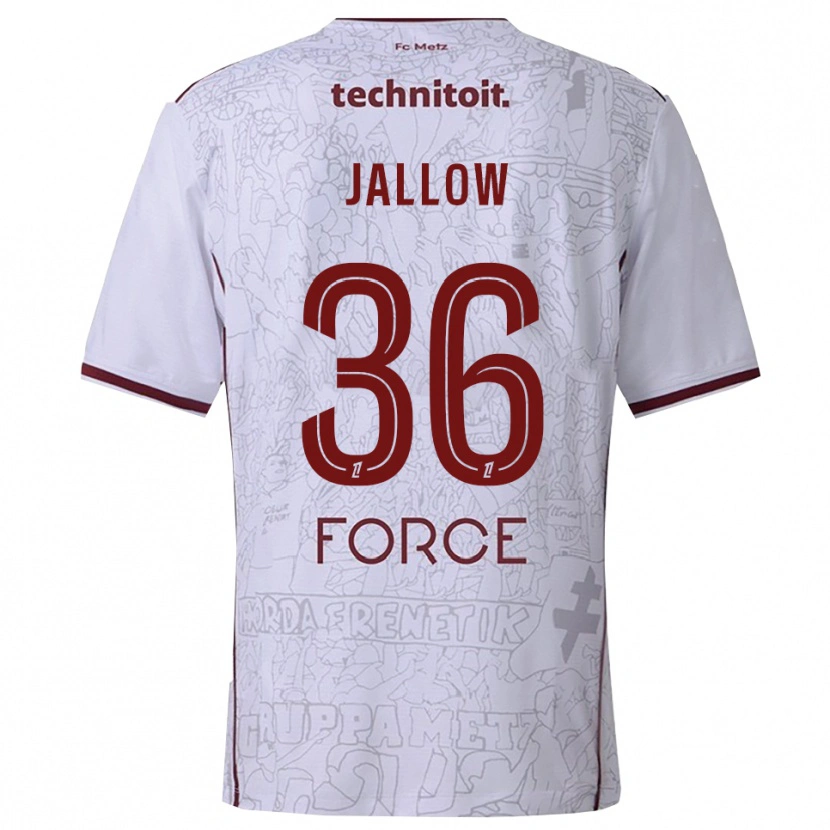 Danxen Heren Ablie Jallow #36 Wit Bordeaux Uitshirt Uittenue 2025/26 T-Shirt