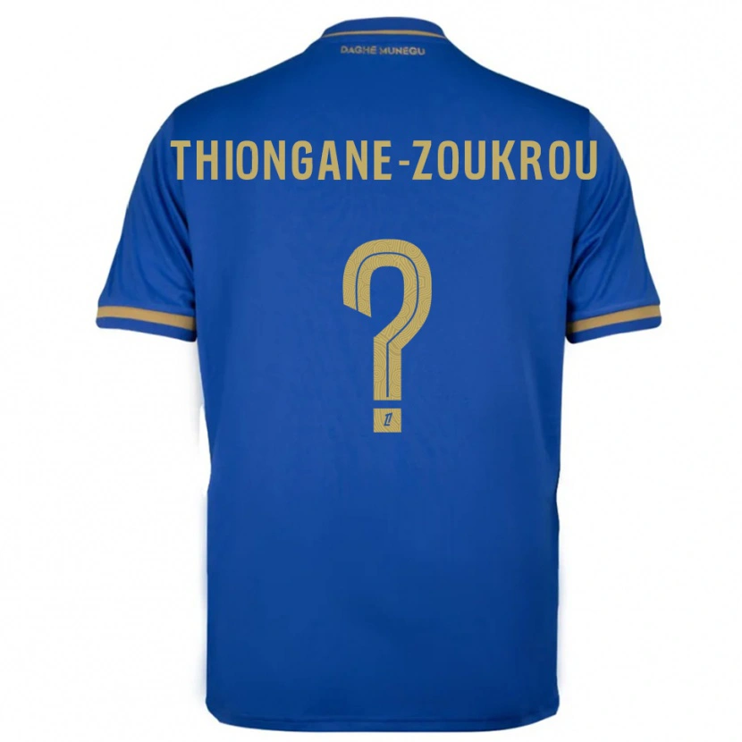 Danxen Heren Ackah-Tidiane Thiongane-Zoukrou #0 Blauw Goud Uitshirt Uittenue 2025/26 T-Shirt