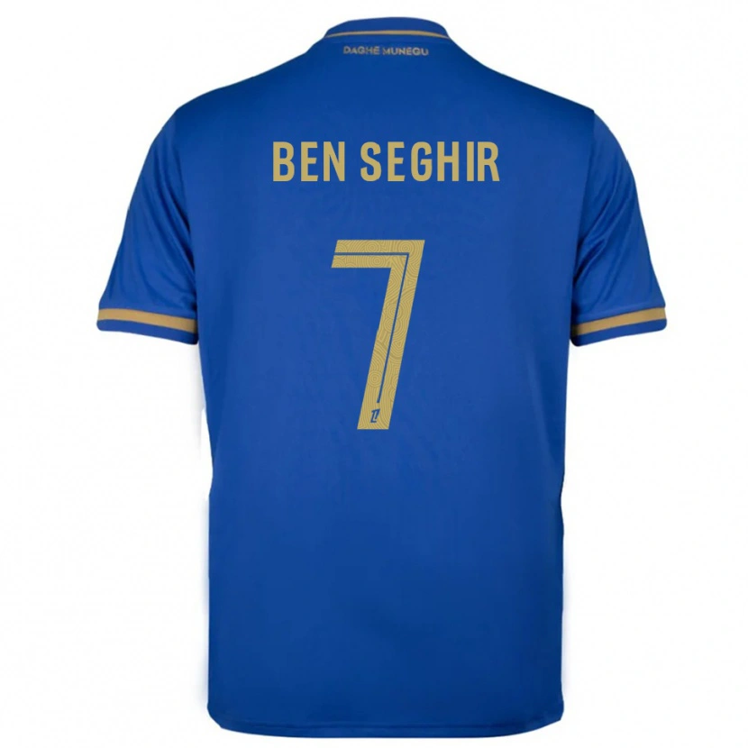 Danxen Heren Eliesse Ben Seghir #7 Blauw Goud Uitshirt Uittenue 2025/26 T-Shirt