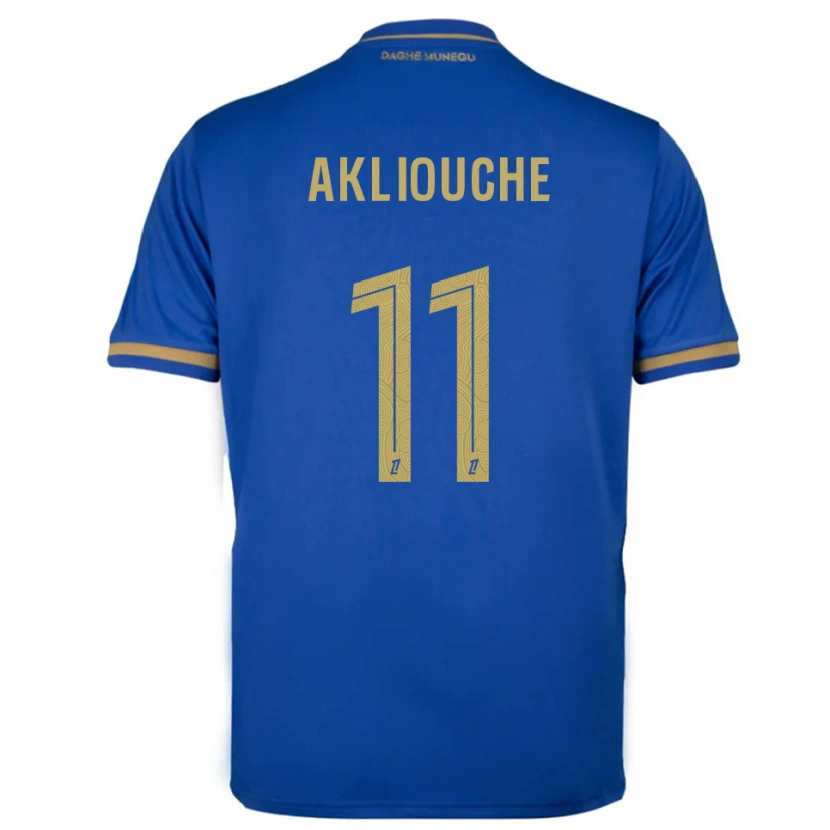 Danxen Heren Maghnes Akliouche #11 Blauw Goud Uitshirt Uittenue 2025/26 T-Shirt