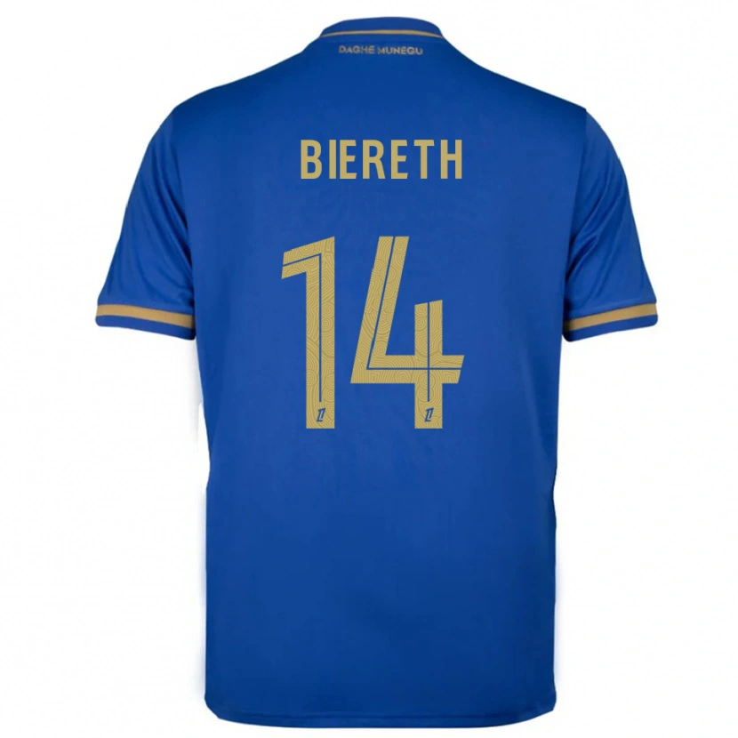 Danxen Heren Mika Biereth #14 Blauw Goud Uitshirt Uittenue 2025/26 T-Shirt