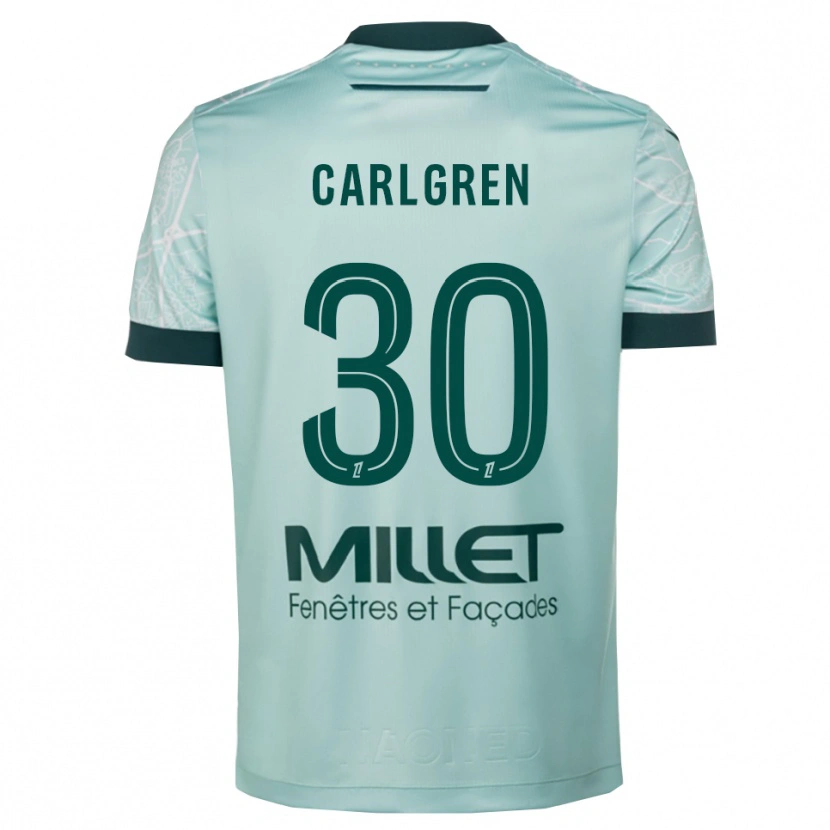 Danxen Heren Patrik Carlgren #30 Groen Wit Uitshirt Uittenue 2025/26 T-Shirt