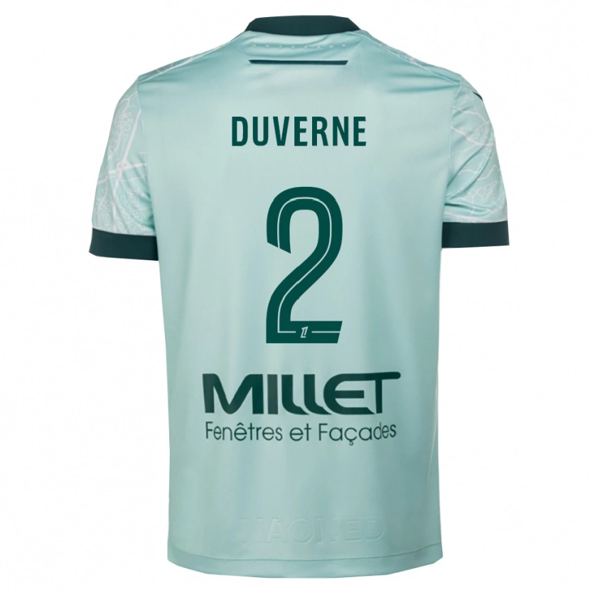 Danxen Heren Jean-Kévin Duverne #2 Groen Wit Uitshirt Uittenue 2025/26 T-Shirt
