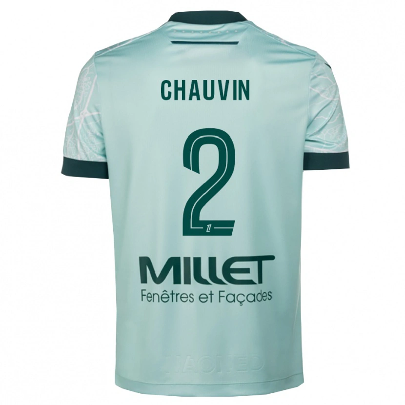 Danxen Heren Yoann Chauvin #2 Groen Wit Uitshirt Uittenue 2025/26 T-Shirt