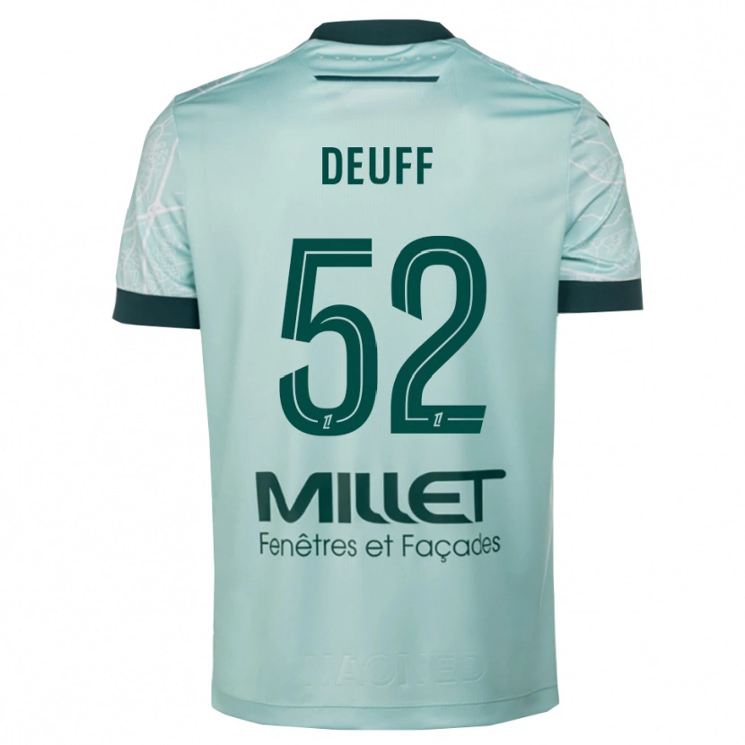 Danxen Heren Bahmed Deuff #52 Groen Wit Uitshirt Uittenue 2025/26 T-Shirt