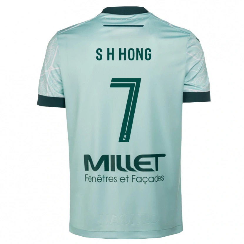 Danxen Heren Hyun-Seok Hong #7 Groen Wit Uitshirt Uittenue 2025/26 T-Shirt