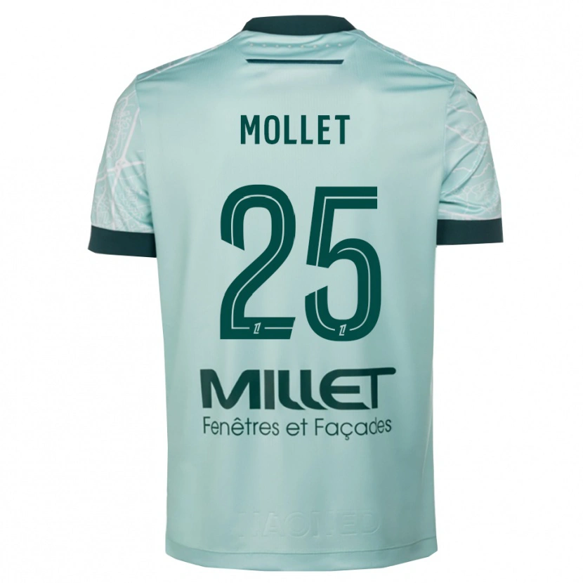 Danxen Heren Florent Mollet #25 Groen Wit Uitshirt Uittenue 2025/26 T-Shirt