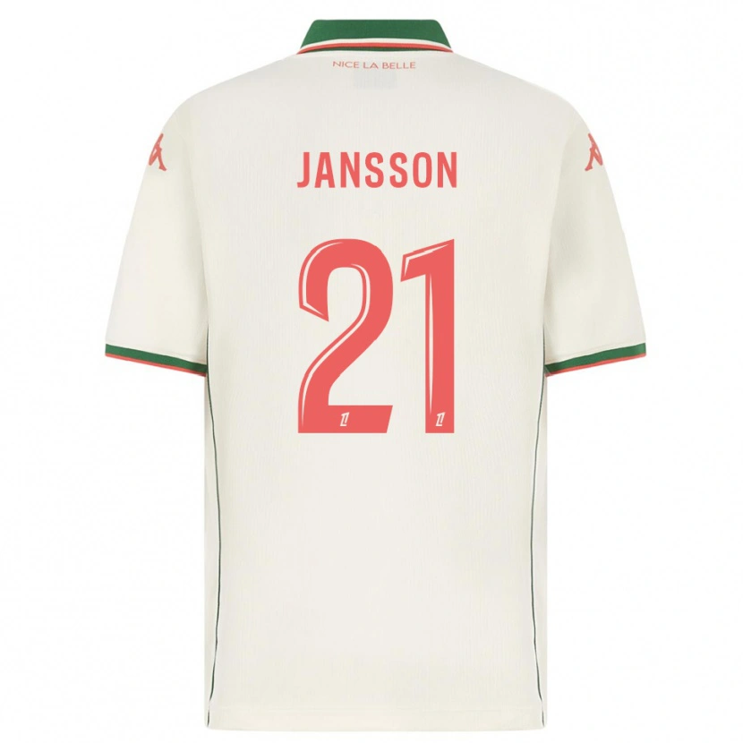 Danxen Heren Isak Jansson #21 Wit Groen Uitshirt Uittenue 2025/26 T-Shirt