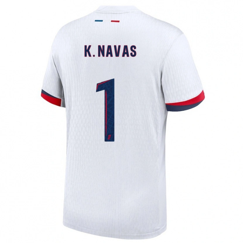 Danxen Heren Keylor Navas #1 Wit Rood Uitshirt Uittenue 2025/26 T-Shirt