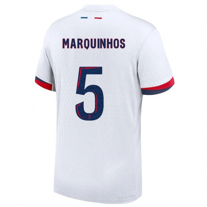 Danxen Heren Marquinhos #5 Wit Rood Uitshirt Uittenue 2025/26 T-Shirt