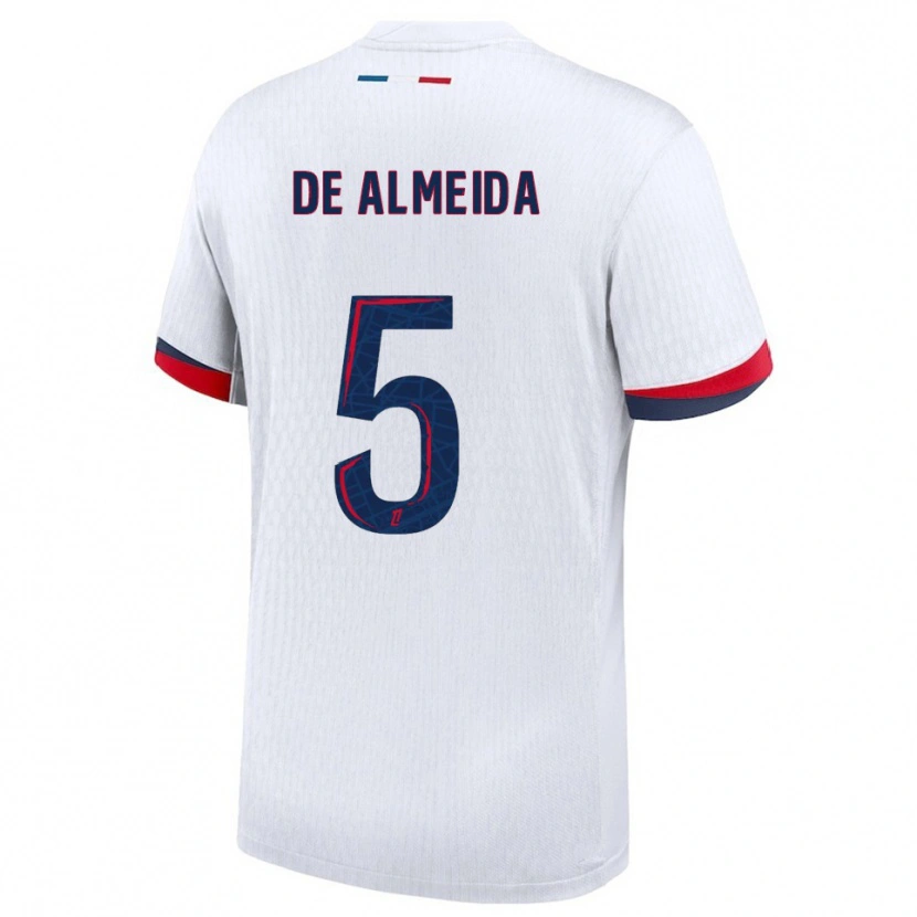 Danxen Heren Élisa De Almeida #5 Wit Rood Uitshirt Uittenue 2025/26 T-Shirt