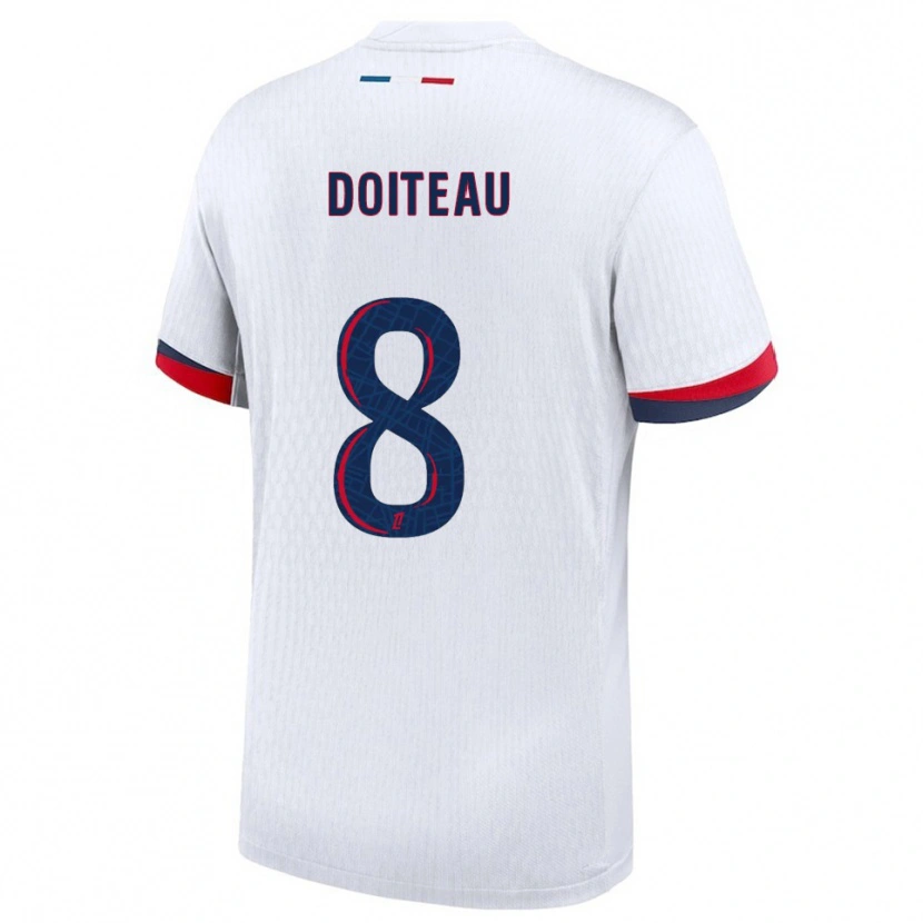 Danxen Heren Benoit Doiteau #8 Wit Rood Uitshirt Uittenue 2025/26 T-Shirt