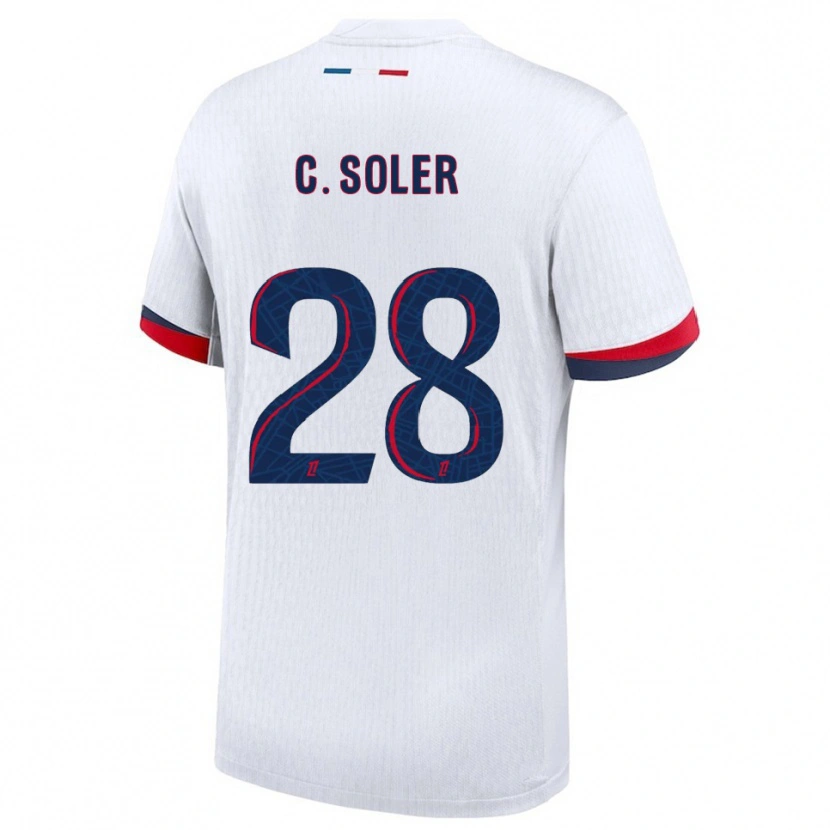 Danxen Heren Carlos Soler #28 Wit Rood Uitshirt Uittenue 2025/26 T-Shirt