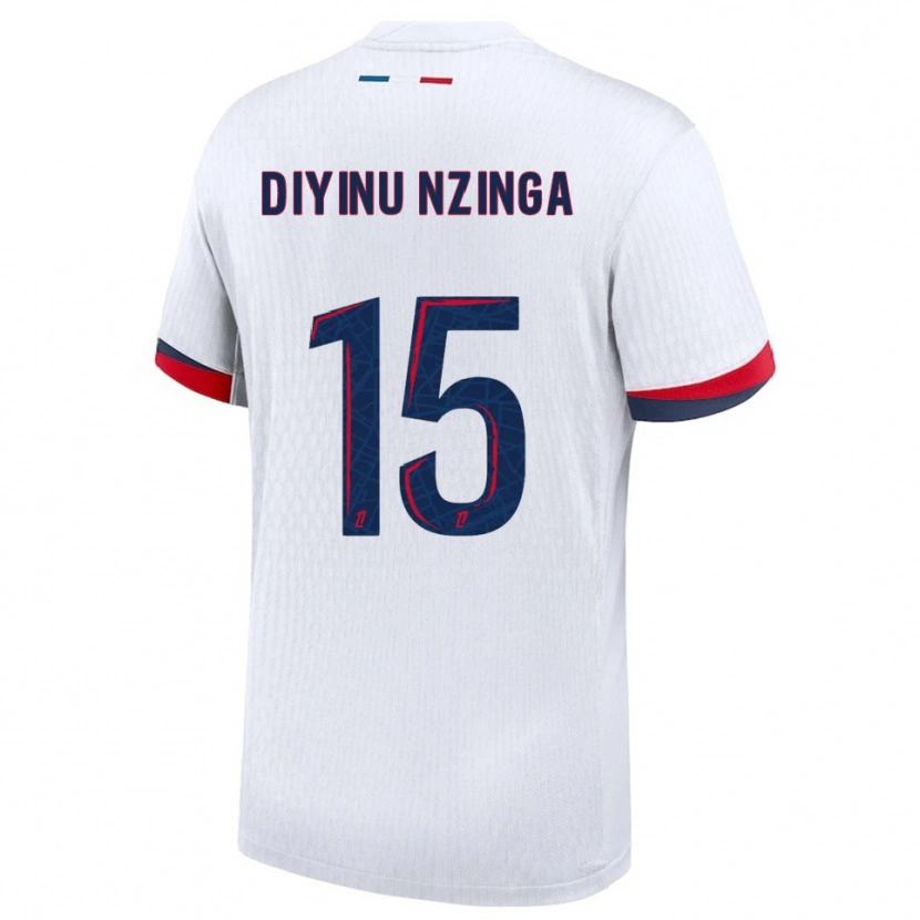 Danxen Heren Vainqueur Diyinu Nzinga #15 Wit Rood Uitshirt Uittenue 2025/26 T-Shirt