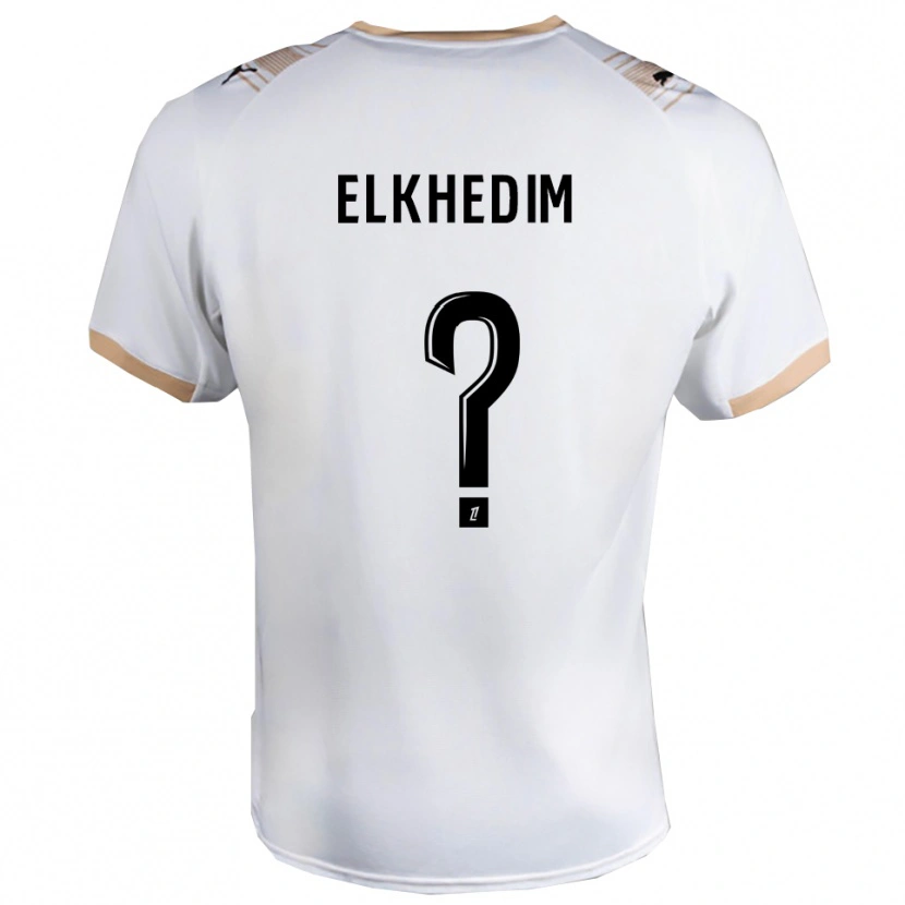 Danxen Heren Abdenoor Elkhedim #0 Wit Zwart Uitshirt Uittenue 2025/26 T-Shirt