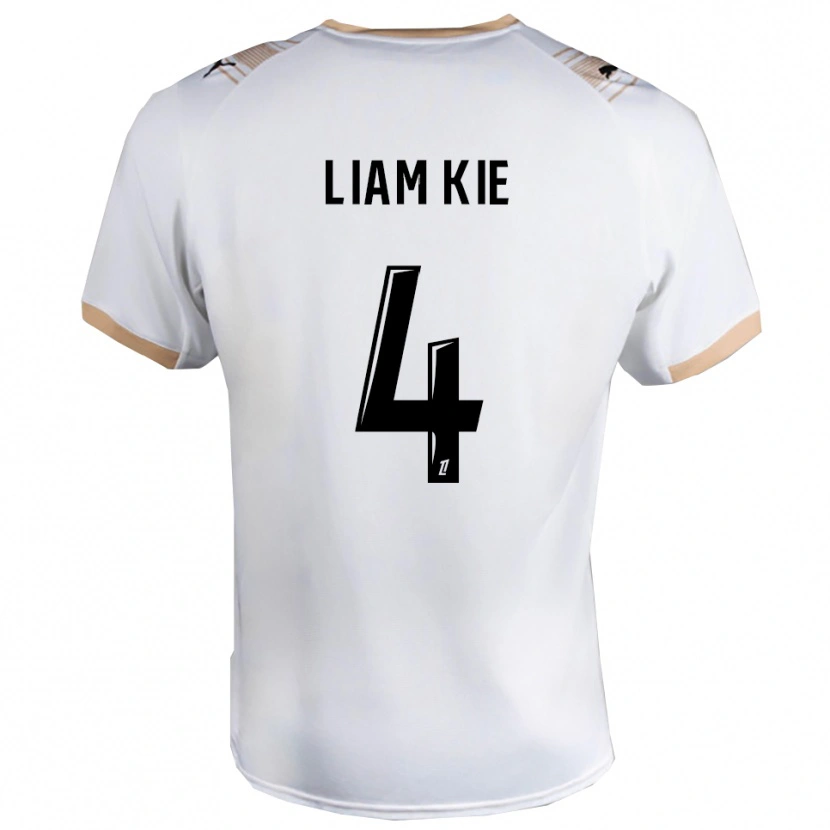 Danxen Heren Khalil-Liam Kie #4 Wit Zwart Uitshirt Uittenue 2025/26 T-Shirt