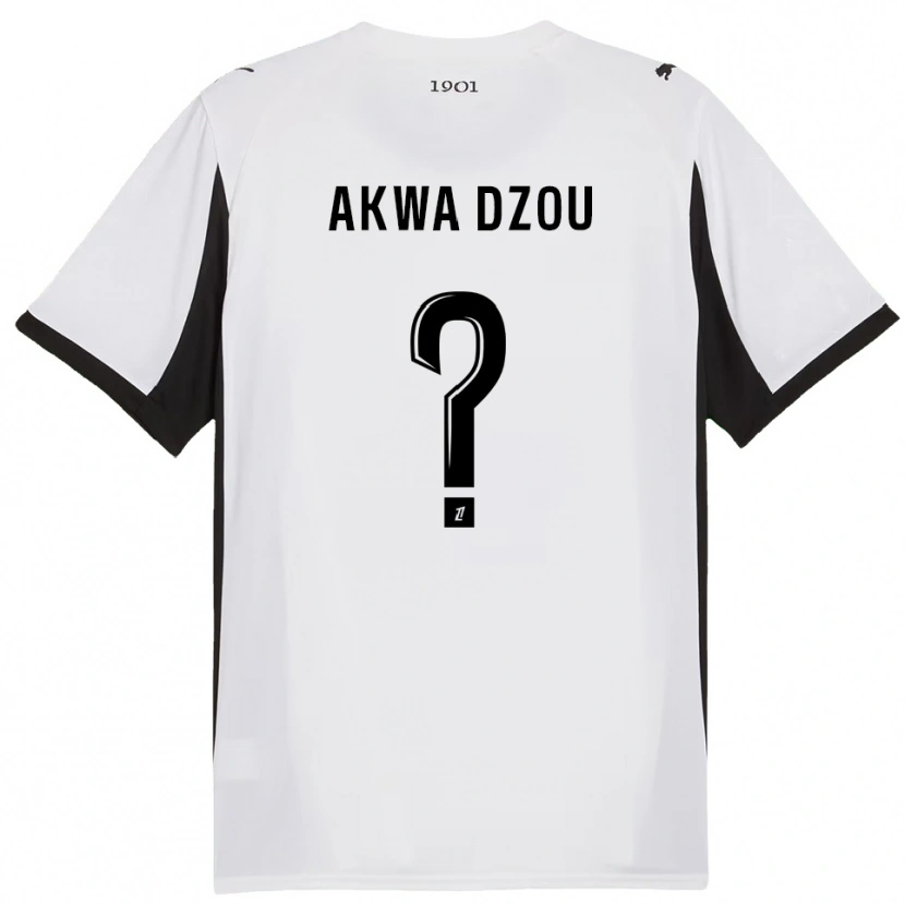 Danxen Heren Yoan Akwa Dzou #0 Wit Zwart Uitshirt Uittenue 2025/26 T-Shirt