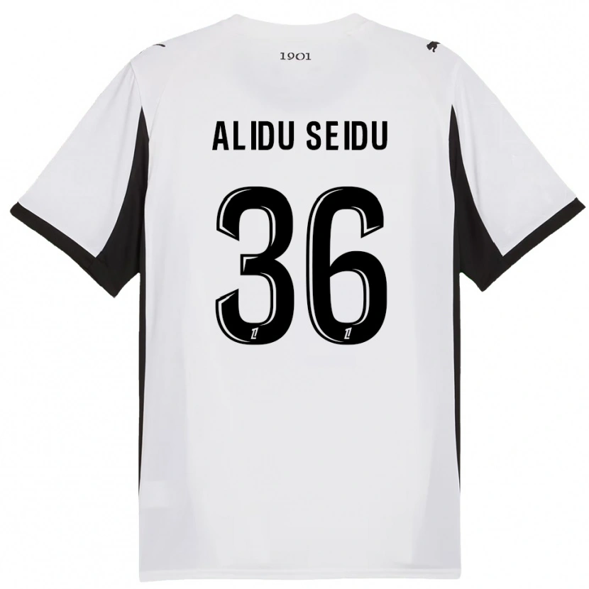 Danxen Heren Alidu Seidu #36 Wit Zwart Uitshirt Uittenue 2025/26 T-Shirt