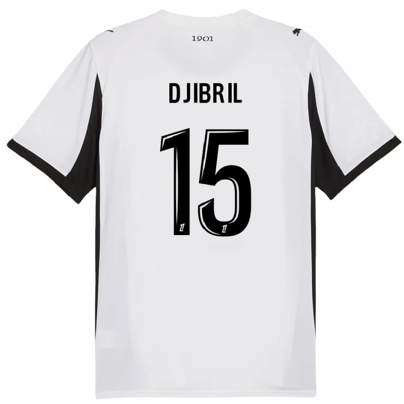 Danxen Heren Djibril Diallo #15 Wit Zwart Uitshirt Uittenue 2025/26 T-Shirt