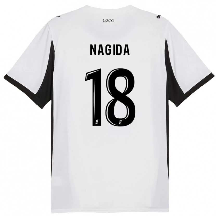 Danxen Heren Mahamadou Nagida #18 Wit Zwart Uitshirt Uittenue 2025/26 T-Shirt