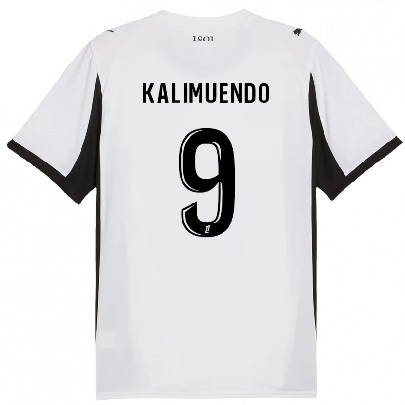 Danxen Heren Arnaud Kalimuendo #9 Wit Zwart Uitshirt Uittenue 2025/26 T-Shirt