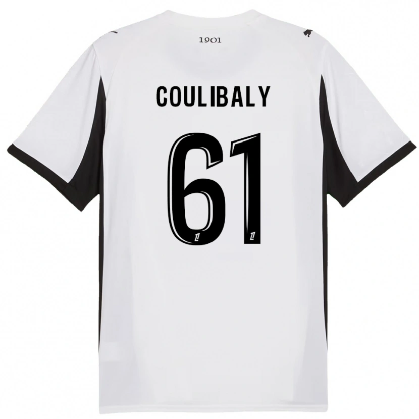 Danxen Heren Joël-Emmanuel Coulibaly #61 Wit Zwart Uitshirt Uittenue 2025/26 T-Shirt