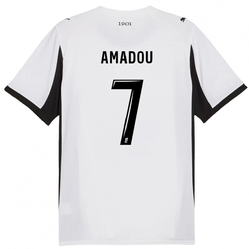 Danxen Heren Amadou Diallo #7 Wit Zwart Uitshirt Uittenue 2025/26 T-Shirt