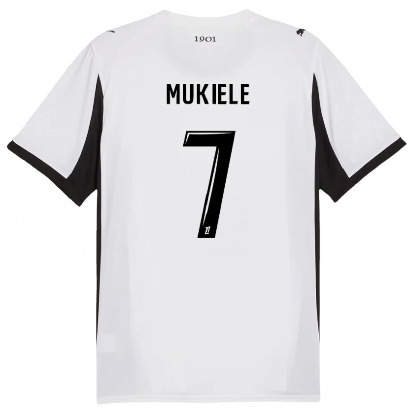 Danxen Heren Nordan Mukiele #7 Wit Zwart Uitshirt Uittenue 2025/26 T-Shirt