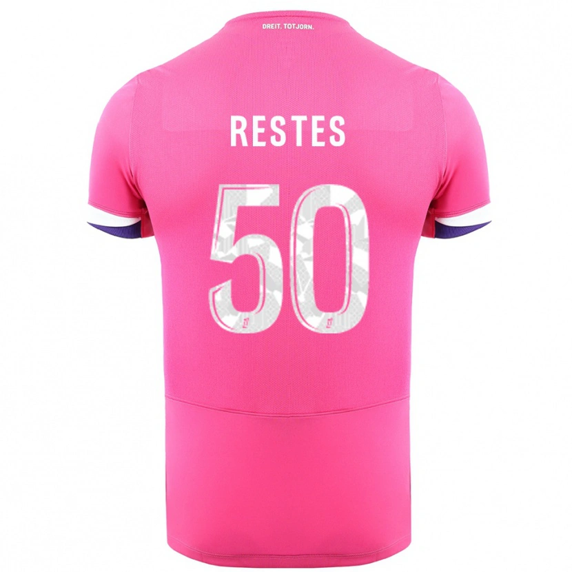 Danxen Heren Guillaume Restes #50 Roze Wit Uitshirt Uittenue 2025/26 T-Shirt