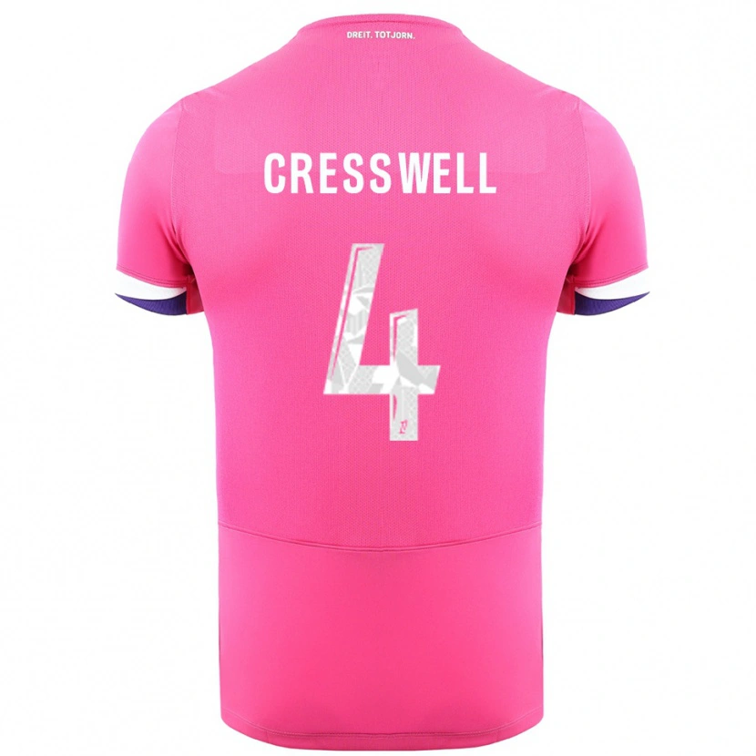 Danxen Heren Charlie Cresswell #4 Roze Wit Uitshirt Uittenue 2025/26 T-Shirt