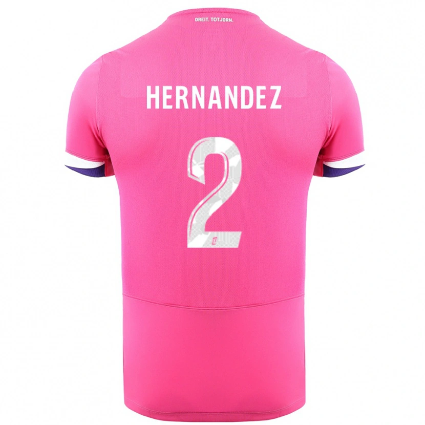 Danxen Heren Lucie Hernandez #2 Roze Wit Uitshirt Uittenue 2025/26 T-Shirt
