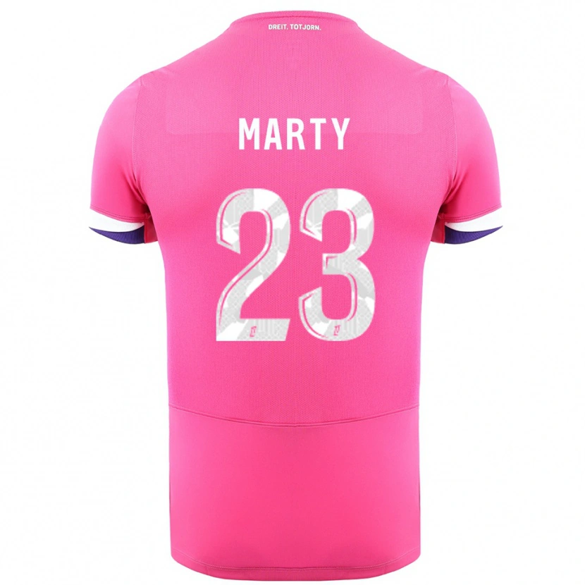 Danxen Heren Chloé Marty #23 Roze Wit Uitshirt Uittenue 2025/26 T-Shirt